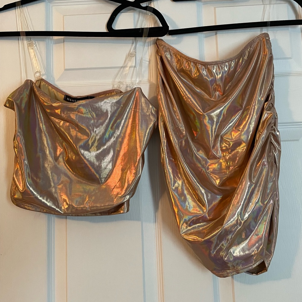 honeybum rose gold two piece set